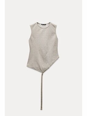 Zara Sleeveless Ribbed Knit Top